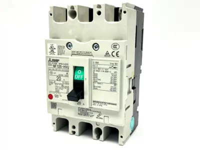 USED MITSUBISHI ELECTRIC MOLDED CASE CIRCUIT BREAKER 3-POLE 20A