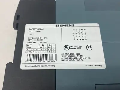 USED SIEMENS SIRIUS SAFETY RELAY, SPRING-TYPE, OUTPUT EXPANSION, 24VDC