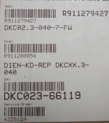 REFURBISHED REXROTH R911279427 SERVO DRIVE DKC02.3-040-7-FW