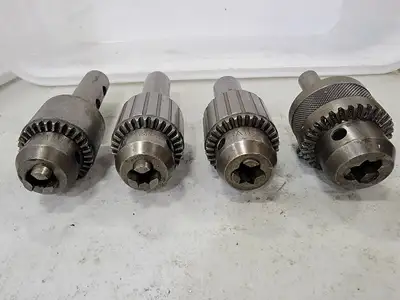 Assorted Drill Chucks 6A 33 Taper CAP.0-1/2 (Set of 4)