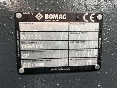 Used 2017 BOMAG BW213D-5 Single Drum Rollers New York US | Abele Tractor #1343179