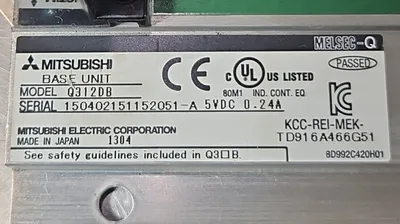 MITSUBISHI MELSEC-Q BASE UNIT Q312DB. Loc3E-38