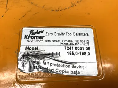 USED PACKERS KROMER ZERO GRAVITY TOOL BALANCER