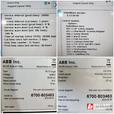ABB IRB 6700-235 / 2.65 Robot w/ IRC5 Controller & 7th Axis