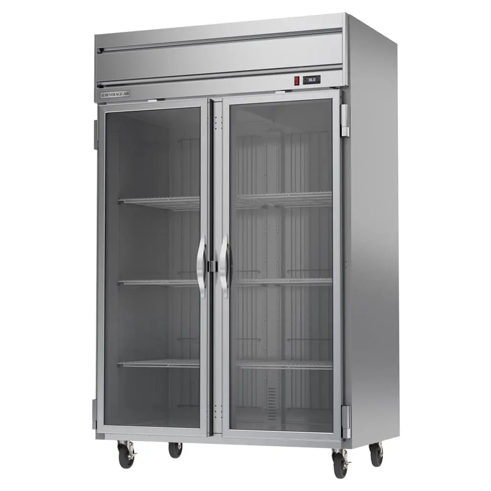 Beverage-Air HR2HC-1G 52" Two Section Reach In Refrigerator, (2) Left/right Hinge Glass Doors, 115v