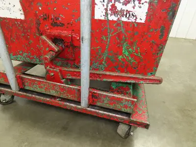 Roura Self Dumping Hopper 1/3 Yard Forklift Steel Dumpster 40x48x31" Casters