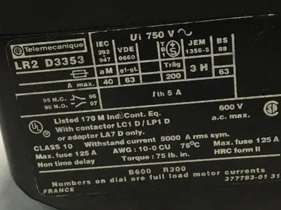 USED TELEMECANIQUE LR2D3353