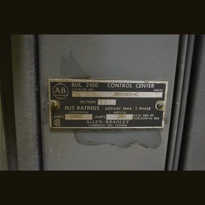 Allen Bradley 2100 Series MCC Panel