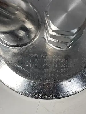 USED ITT SHEROTEC 5" END CAP W/ 2" AND 1" PORT