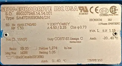 USED SEW Eurodrive SA47DRE90M4