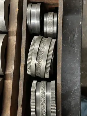 Engraved Pattern Rolls, Antique Master Collection of Jeweler tools for Earnings, Bracelets Bangles and more