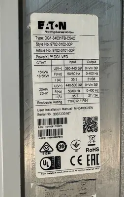 EATON CORPORATION CUTLER HAMMER- DG1-34031FB-C54C Refurbished (Bin2.2.5)