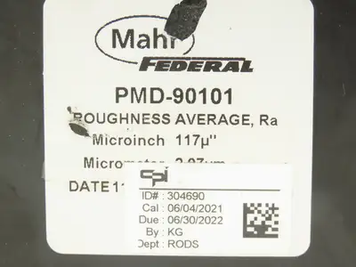 Mahr PMD-90101 Portable Surface Roughness Test Specimen Set of 5