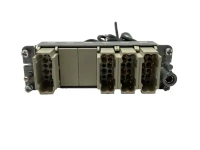 USED HARTING HOOD CONNECTOR ASSEMBLY W/ 4X 09140123001 PROTECTED MODULES