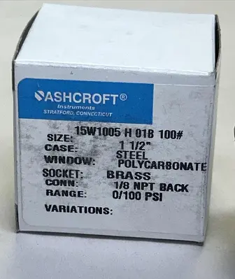 New | in-Stock ASHCROFT 15W1005H01B100 Universal Pressure Meters Ohio US | Surplus Asset Holdings #1245335