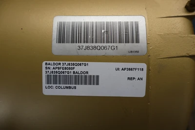 USED BALDOR RELIANCE EM3708T-G