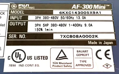 NEW FUJI ELECTRIC 6KXC143005X9A1 AF-300 MINI DRIVE 5HP 460V AF300