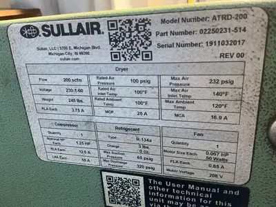 Used SULLAIR ATRD200 Miscellaneous MRO Ohio US | HGR 24 #1404491