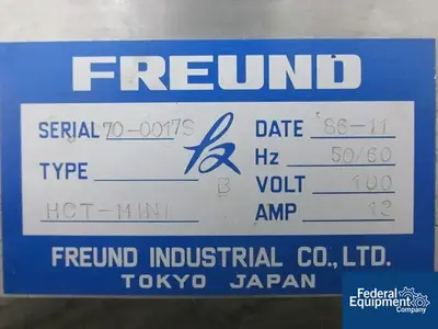 USED Freund-Vector 8" VECTOR HI COATER, MODEL HCT MINI, S/S