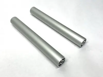 USED REXROTH ALUMINUM ROUND STRUT ROUND TUBE D28 224MM L30-6000 LOT OF 2