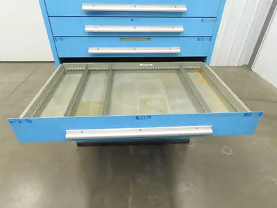 Nu-Era Modular Tool Storage Cabinet 10 Drawer 45x28x61" Stanley Vidmar Blue