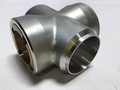 Parker CF-3M Four Way Socket Weld Pipe Fitting Unequal Cross Stainless Steel