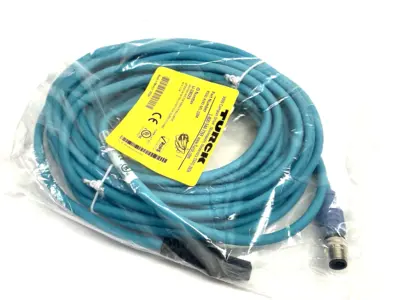 NEW TURCK DOUBLE-ENDED ETHERNET CORDSET M12 MALE TO RJ45 10M