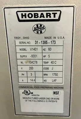 Used HOBART _UNKNOWN_ Planetary Mixers Ohio US | Palm Beach Restaurant Equipment, LLC #1421288