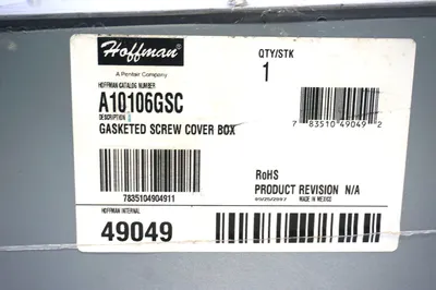 NEW HOFFMAN A10106GSC GASKETED SCREW COVER BOX 49049