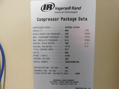 Used Ingersoll Rand SIERRA-H150A Non-Lube Air Compressors Ohio US | Equipment Recovery Corp. #1331216