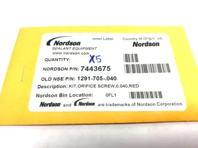 NEW NORDSON ORIFICE SCREW KIT, 0.040, RED