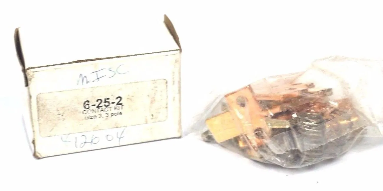 NEW CUTLER HAMMER REPLACEMENT 6-25-2, SIZE 3, 3 POLE, CONTACT KIT 6252