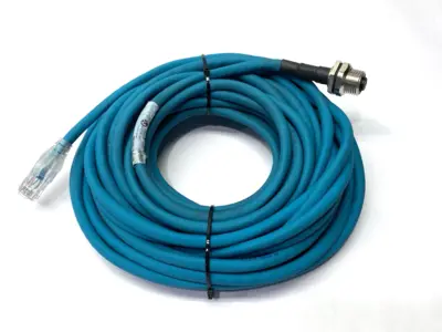 USED ALPHA WIRE ETHERNET CORDSET RJ45M/M12F 10M