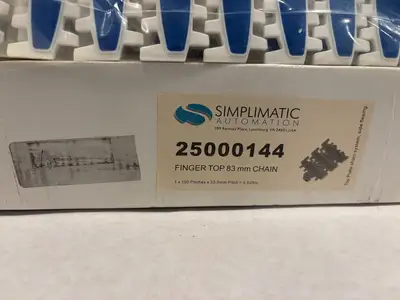 New | in-Stock Simplimatic Automation 83mm Finger Top Conveyor Chain, 5-Meters Conveyor Parts Michigan US | Maverick Industrial Sales #1395889