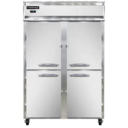 Continental 2FNSSHD 52" Two Section Reach In Freezer, (4) Left/right Hinge Solid Doors, 115v