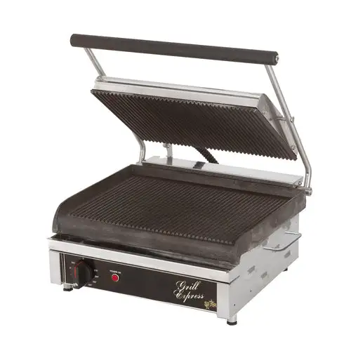 Star GX14IG Single Commercial Panini Press w/ Cast Iron Grooved Plates, 120v