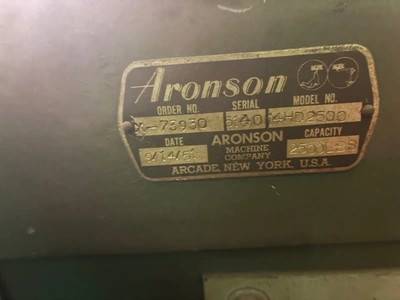 ARONSON 14HD2500 Welding Equipment, Positioners | Holland Equipment Hunters, Inc. (2)