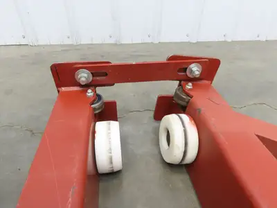 Underhung Bridge Crane Push End Truck 3.25"-7" Beam Flange 48"L 4" Poly Wheels