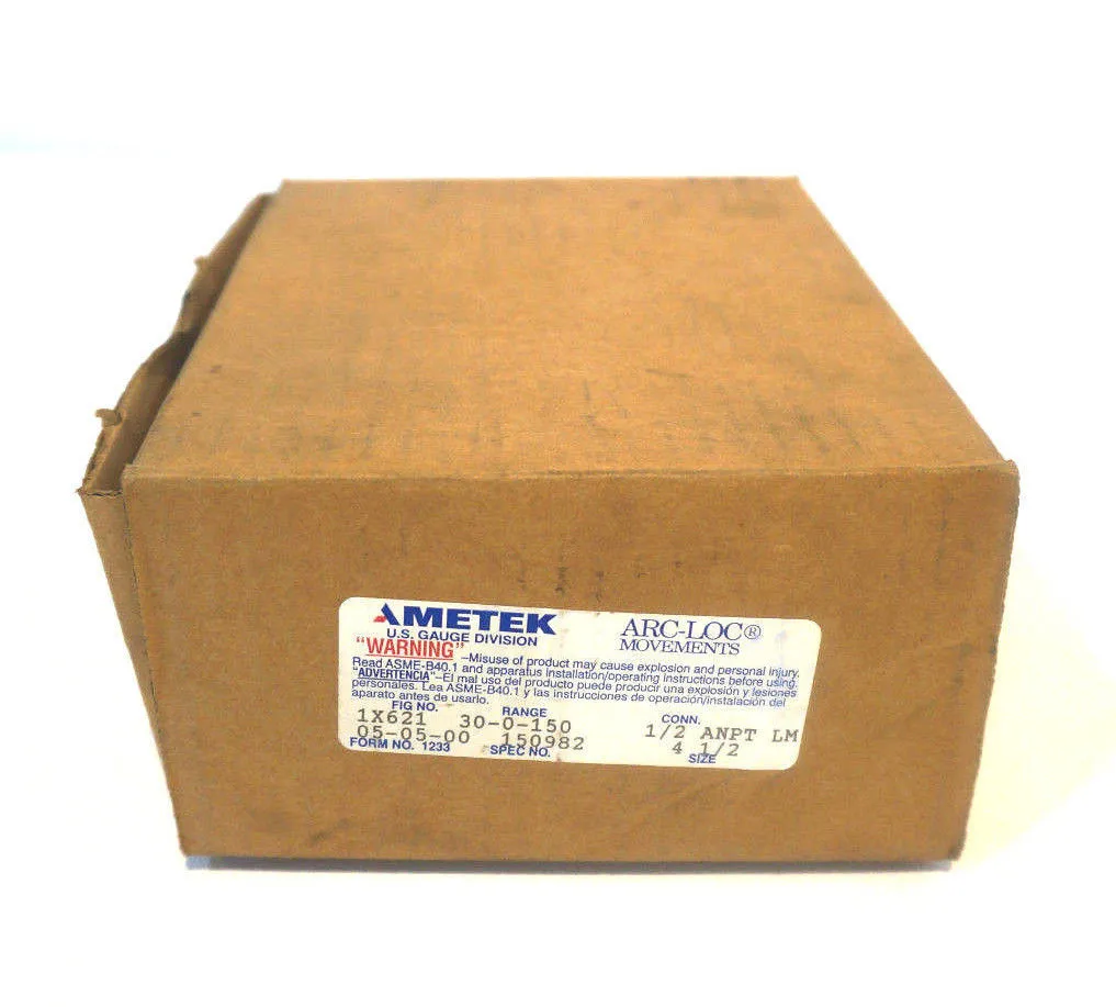 NEW AMETEK 1233 150982 GAUGE 30-0-150 41/2" 1X621