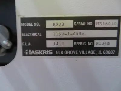 Used HASKRIS R033 Chillers Texas US | Aucto #1453417