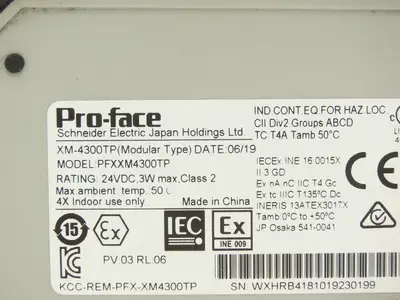 Pro-Face XM-4300TP Operator Control Panel 24VDC Input HDMI LCD Screen