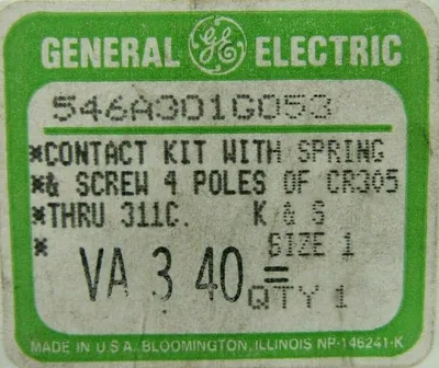 NEW GENERAL ELECTRIC 546A301G053 CONTACT KIT 4 POLE SIZE 1