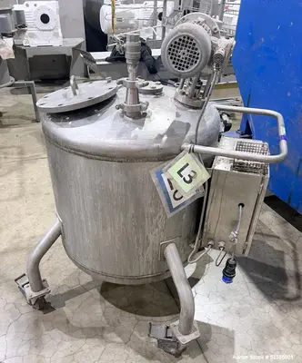 Used Amherst Approximately 75 Gallon 304L Stainless Steel Agitated Pressure Tank