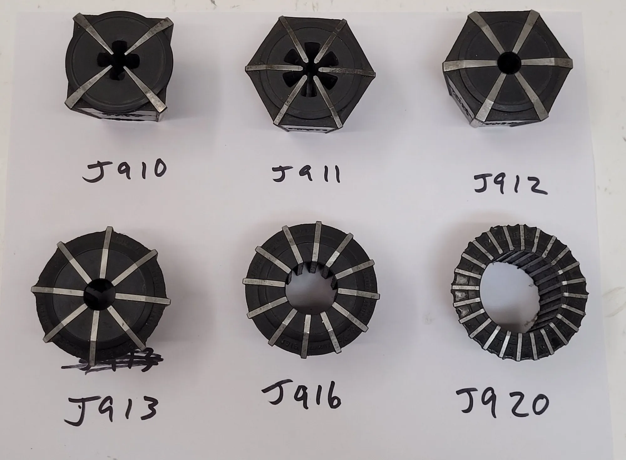 USED JACOBS Rubber Flex Collets