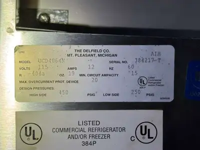 Used Delfield Used Delfield UCD4064N 4 - drawer Undercounter/Worktop Refrigerator 115V - 2 Worktop Refrigerators Illinois US | Falcon Restaurant Supply #1373795