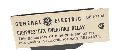 NEW GENERAL ELECTRIC CR324E310FX OVERLOAD RELAY