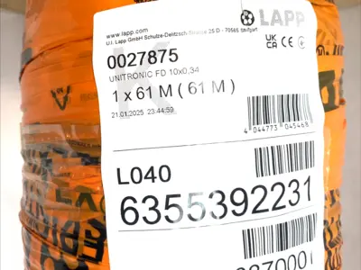 USED LAPP CABLE 10-CORE 22AWG