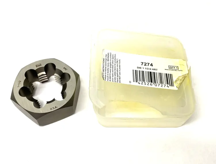 Used IRWIN® HANSON® FLAT HEX RETHREADING DIE, 1-1/2-6 UNC THREAD Taps & Dies Michigan US | Maverick Industrial Sales #1090318
