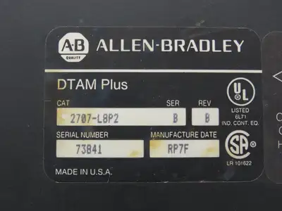 Allen-Bradley 2707-L8P2 DTAM Plus Operator Interface Panel LCD Control Ser B