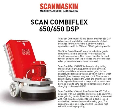 Used 2022 Scanmaskin Scan Combiflex 650 DSP Concrete Grinders Maryland US | Wind River Equipment Finance LLC #1557902
